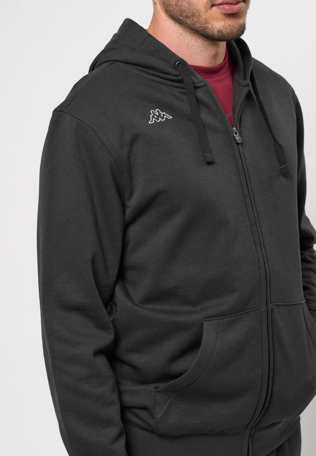 Kappa Logo Truxo Hoodie Zip Hættetrøje Herre - Black -