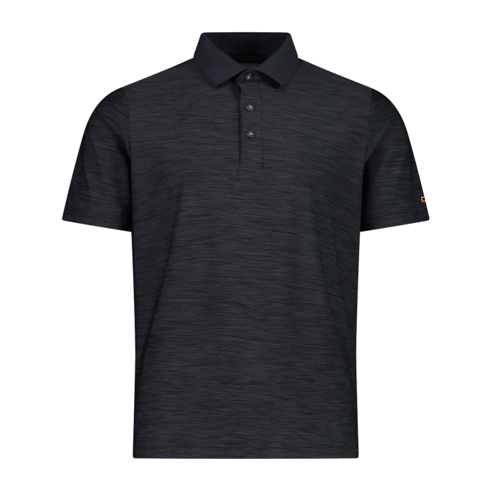 CMP Men's Mèlange Stretch Jersey Poloshirt Polo T-shirt Herre - Antracite Melange-Flame -