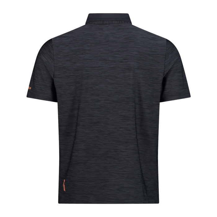 CMP Men's Mèlange Stretch Jersey Poloshirt Polo T-shirt Herre - Antracite Melange-Flame -