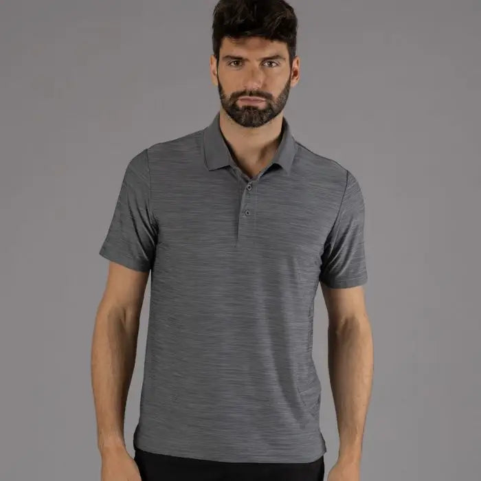 CMP Men's Mèlange Stretch Jersey Poloshirt Polo T-shirt Herre - Antracite Melange-Flame - Antracite Mel.-Flame