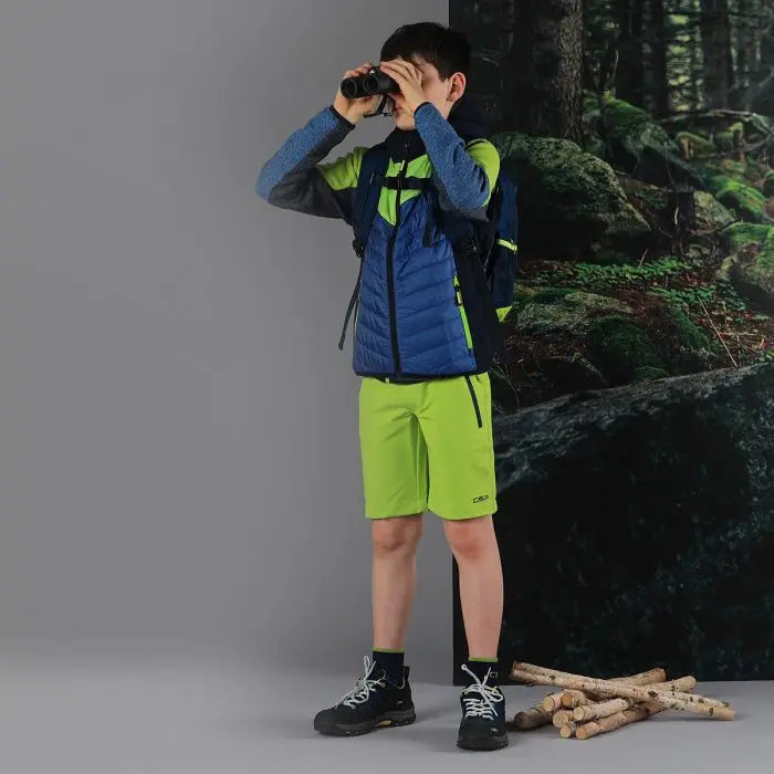 CMP Outdoor Bermuda Shorts Med Bælte Børn - B.Blue-Limegreen -