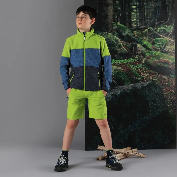 CMP Outdoor Bermuda Shorts Med Bælte Børn - B.Blue-Limegreen -