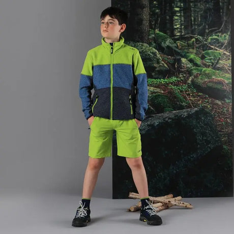 CMP Outdoor Bermuda Shorts Med Bælte Børn - B.Blue-Limegreen -