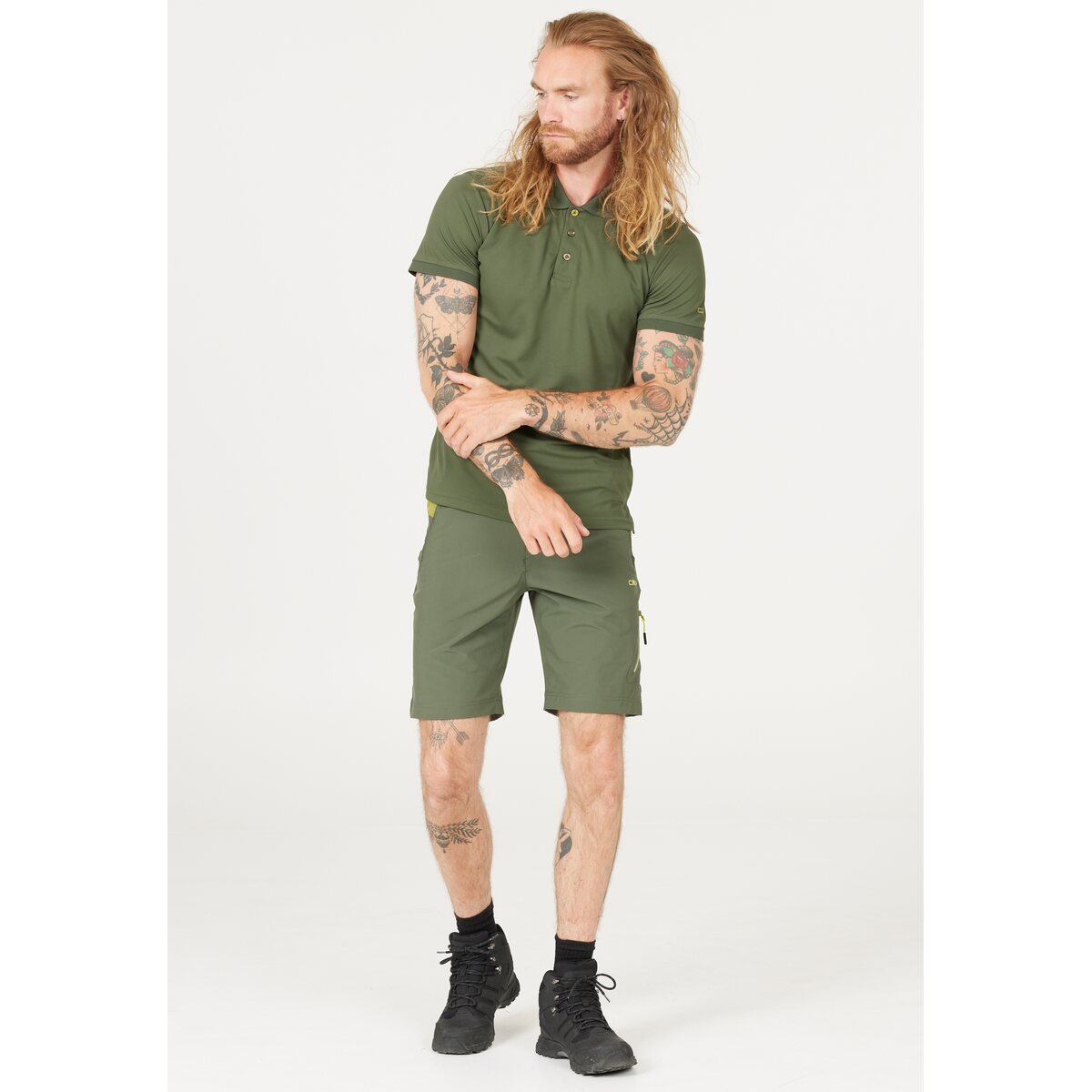 CMP Man Functional Polo T-shirt Herre - Oil Green -