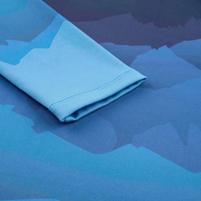 Kjus Women's Motion Print Half-Zip Midlayer Dame - Deep Space/Pacific Blue -