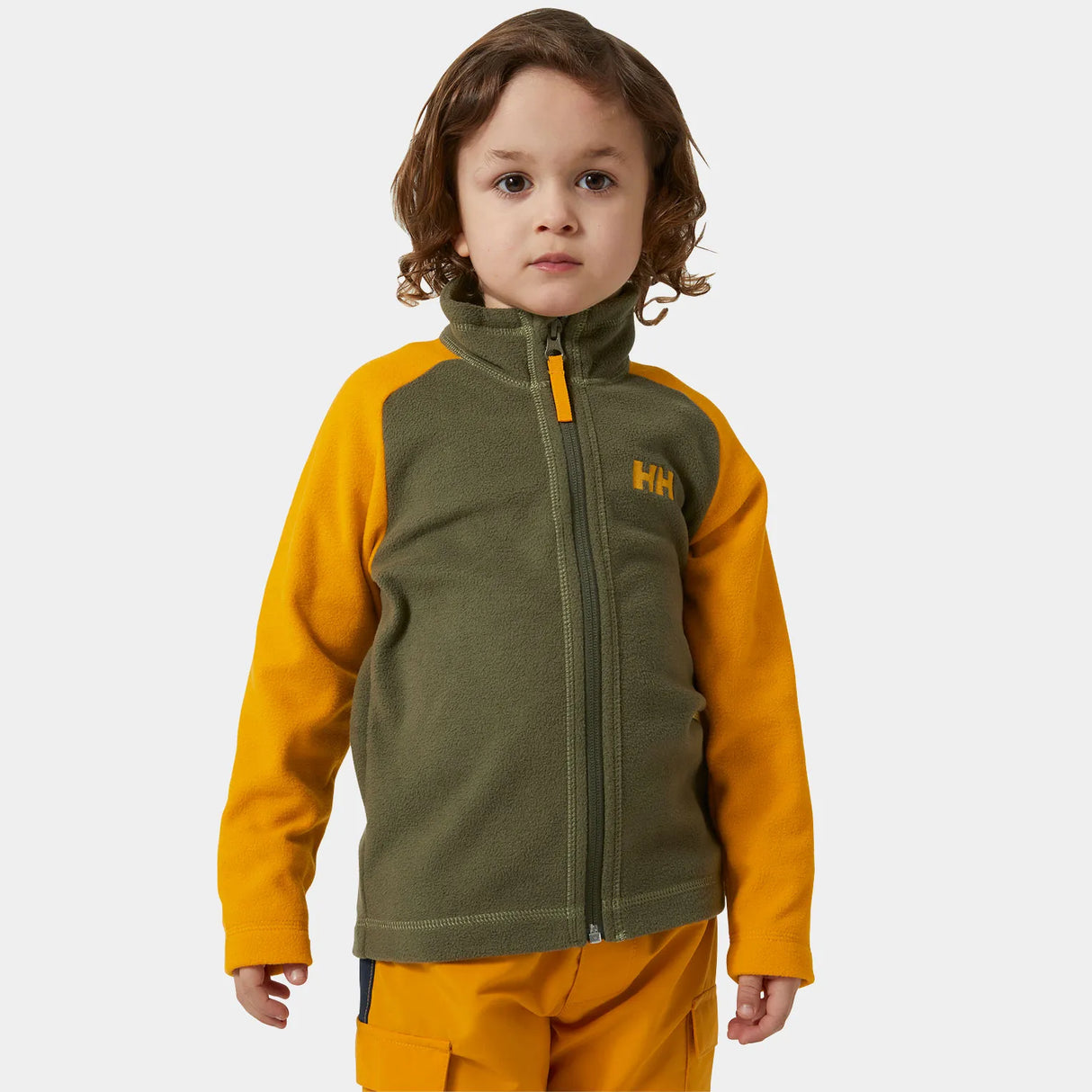Helly Hansen Kids' Daybreaker 2.0 Jacket Fleecejakke Børn - Utility Green / Orange -