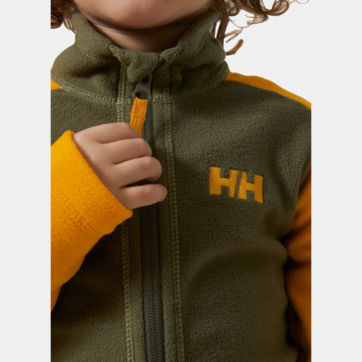 Helly Hansen Kids' Daybreaker 2.0 Jacket Fleecejakke Børn - Utility Green / Orange -