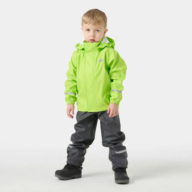 Helly Hansen Kids' Bergen 2.0 PU Rainset Regnsæt Børn - Thunder Green