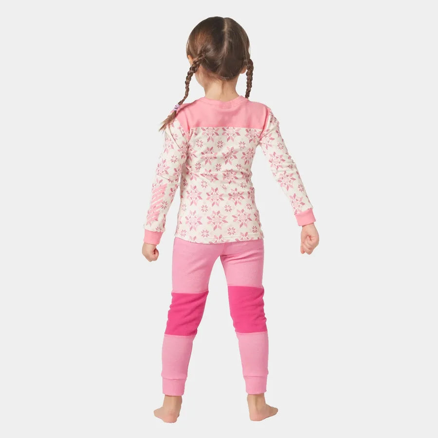 Helly Hansen Kids' Graphic LIFA® Merino Wool Base Layer Set Skiundertøj Børn - Sugar Pink -
