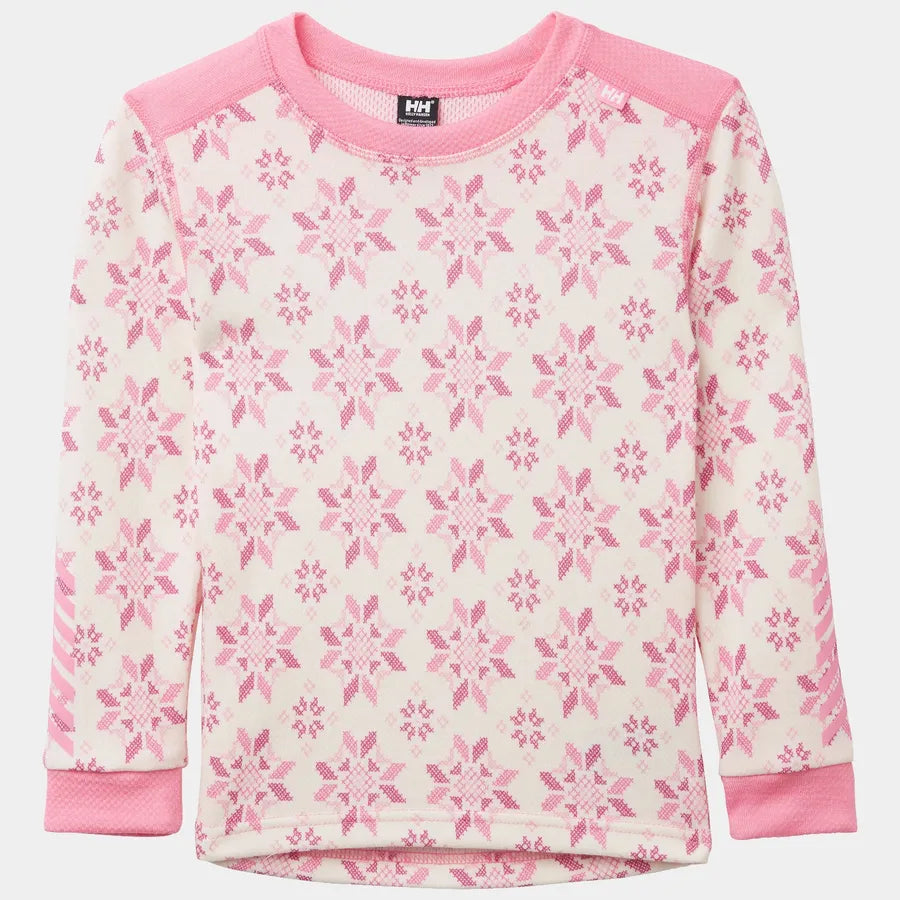 Helly Hansen Kids' Graphic LIFA® Merino Wool Base Layer Set Skiundertøj Børn - Sugar Pink -