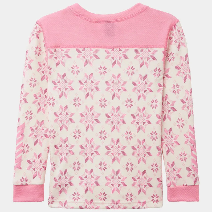 Helly Hansen Kids' Graphic LIFA® Merino Wool Base Layer Set Skiundertøj Børn - Sugar Pink -