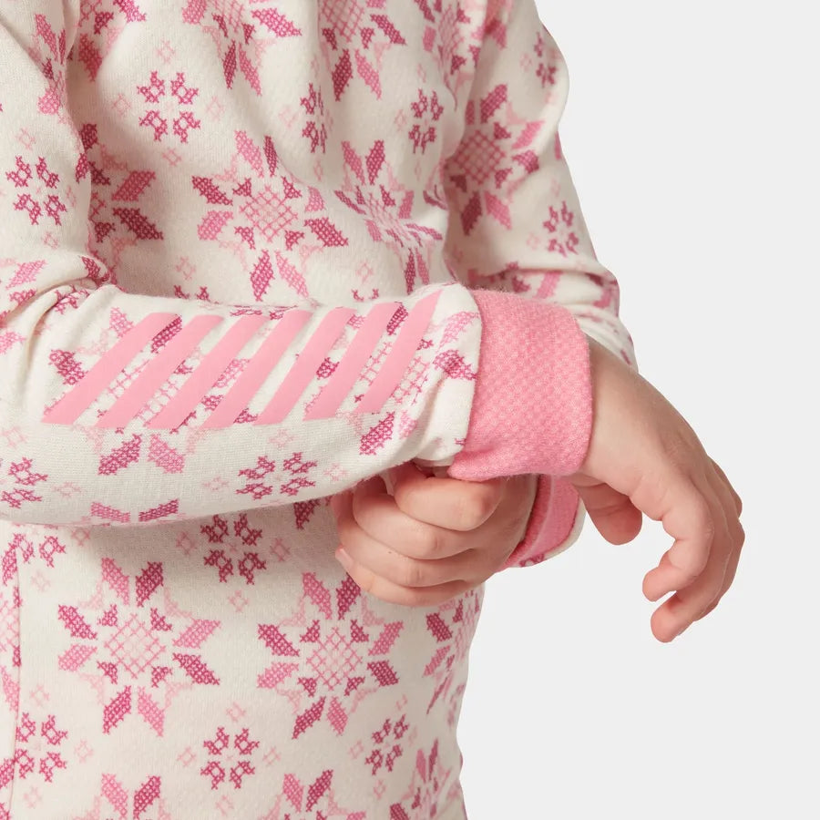 Helly Hansen Kids' Graphic LIFA® Merino Wool Base Layer Set Skiundertøj Børn - Sugar Pink -