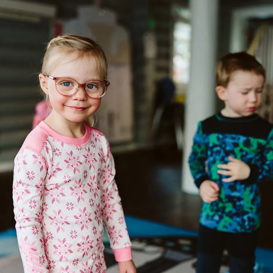 Helly Hansen Kids' Graphic LIFA® Merino Wool Base Layer Set Skiundertøj Børn - Sugar Pink -