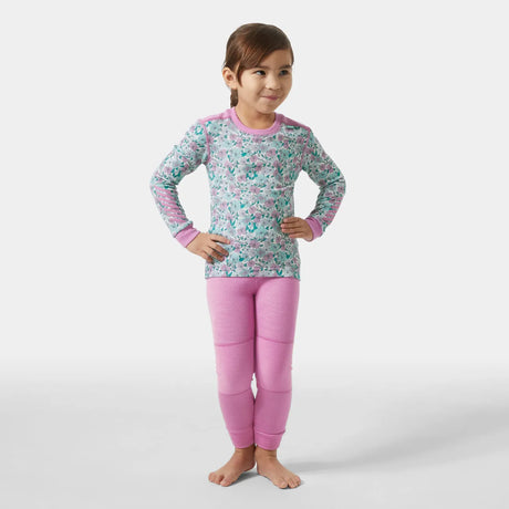 Helly Hansen Kids' Graphic LIFA® Merino Wool Base Layer Set Skiundertøj Børn - Meta Pink -