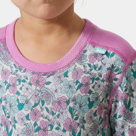 Helly Hansen Kids' Graphic LIFA® Merino Wool Base Layer Set Skiundertøj Børn - Meta Pink -