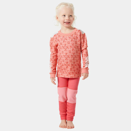 Helly Hansen Kids' Graphic LIFA® Merino Wool Base Layer Set Skiundertøj Børn - Sunset Pink -