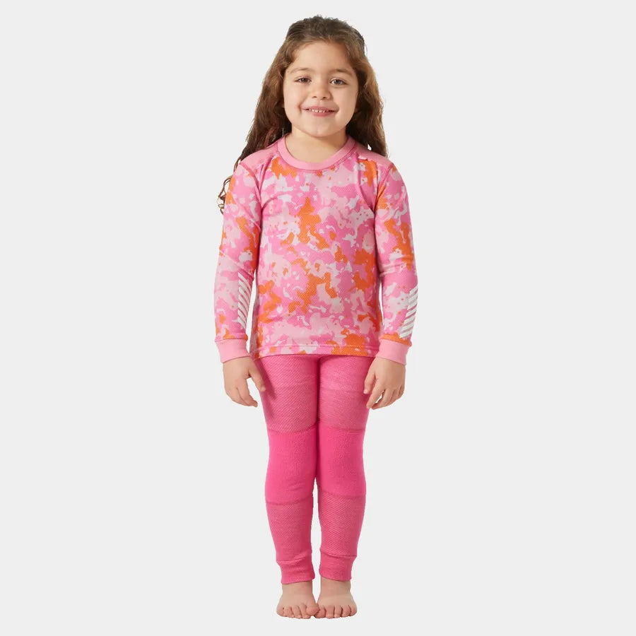 Helly Hansen Kids' Graphic LIFA® Merino Wool Base Layer Set Skiundertøj Børn - Dragon Fruit -