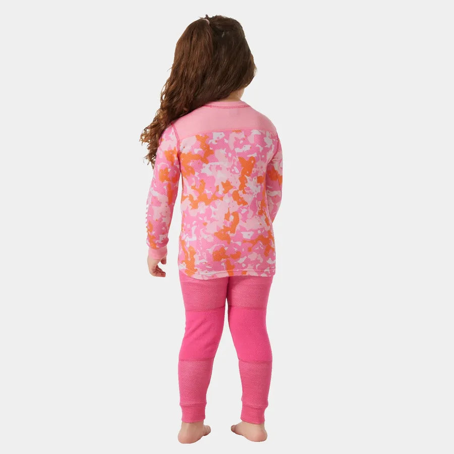 Helly Hansen Kids' Graphic LIFA® Merino Wool Base Layer Set Skiundertøj Børn - Dragon Fruit -