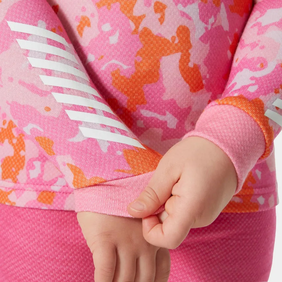 Helly Hansen Kids' Graphic LIFA® Merino Wool Base Layer Set Skiundertøj Børn - Dragon Fruit -