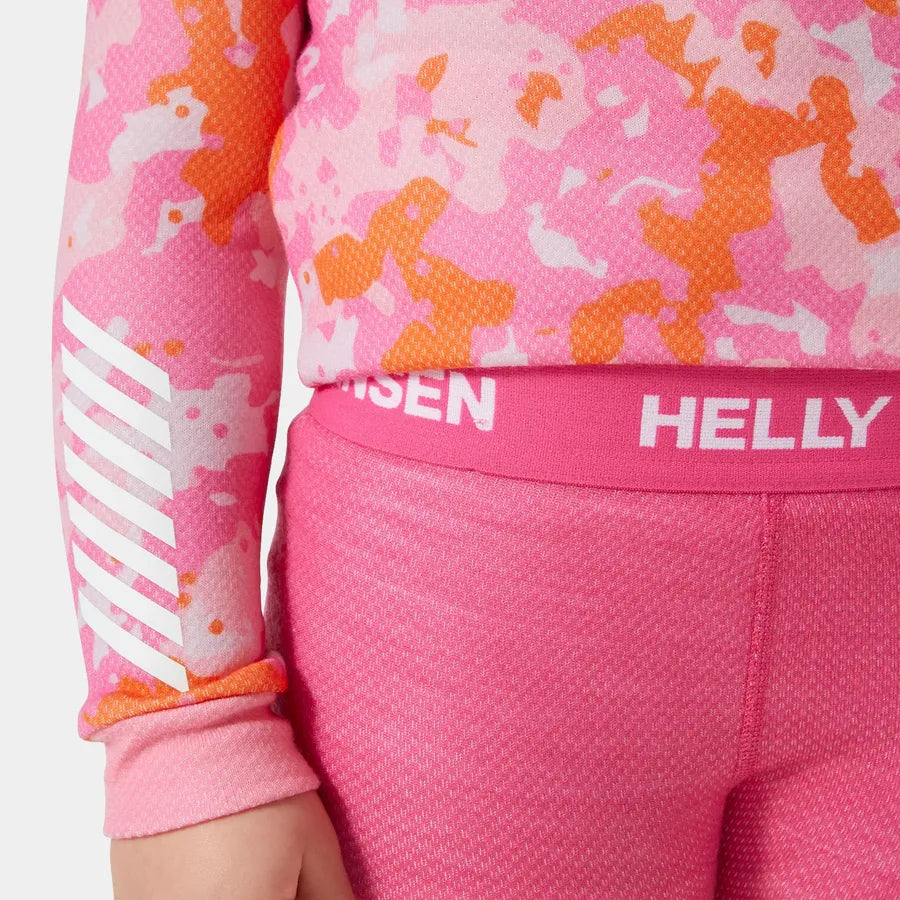 Helly Hansen Kids' Graphic LIFA® Merino Wool Base Layer Set Skiundertøj Børn - Dragon Fruit -
