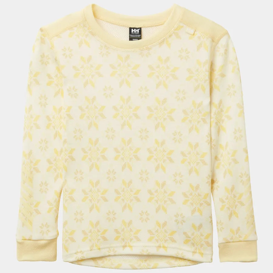 Helly Hansen Kids' Graphic LIFA® Merino Wool Base Layer Set Skiundertøj Børn - Yellow Cream -