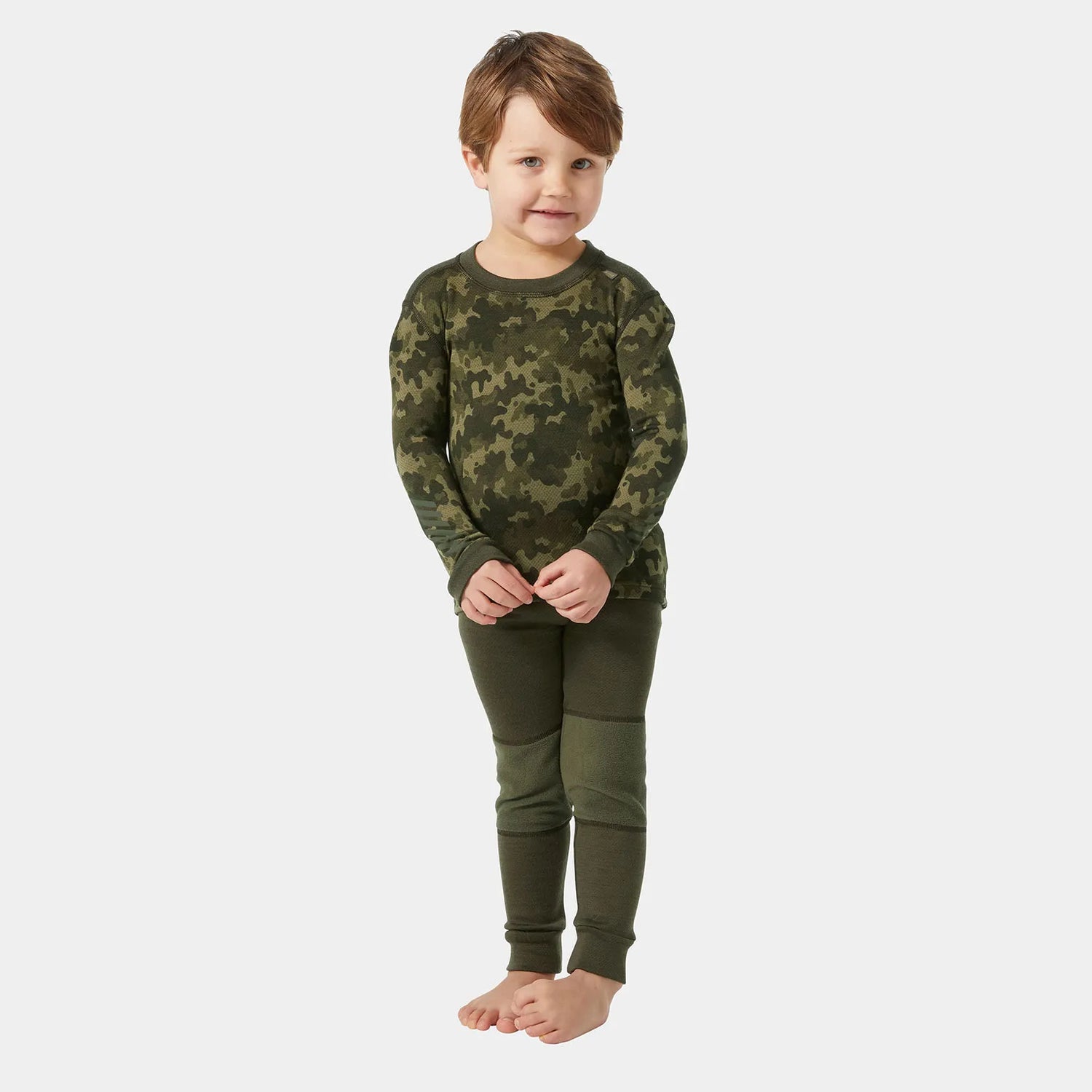 Helly Hansen Kids' Graphic LIFA® Merino Wool Base Layer Set Skiundertøj Børn - Utility Green -