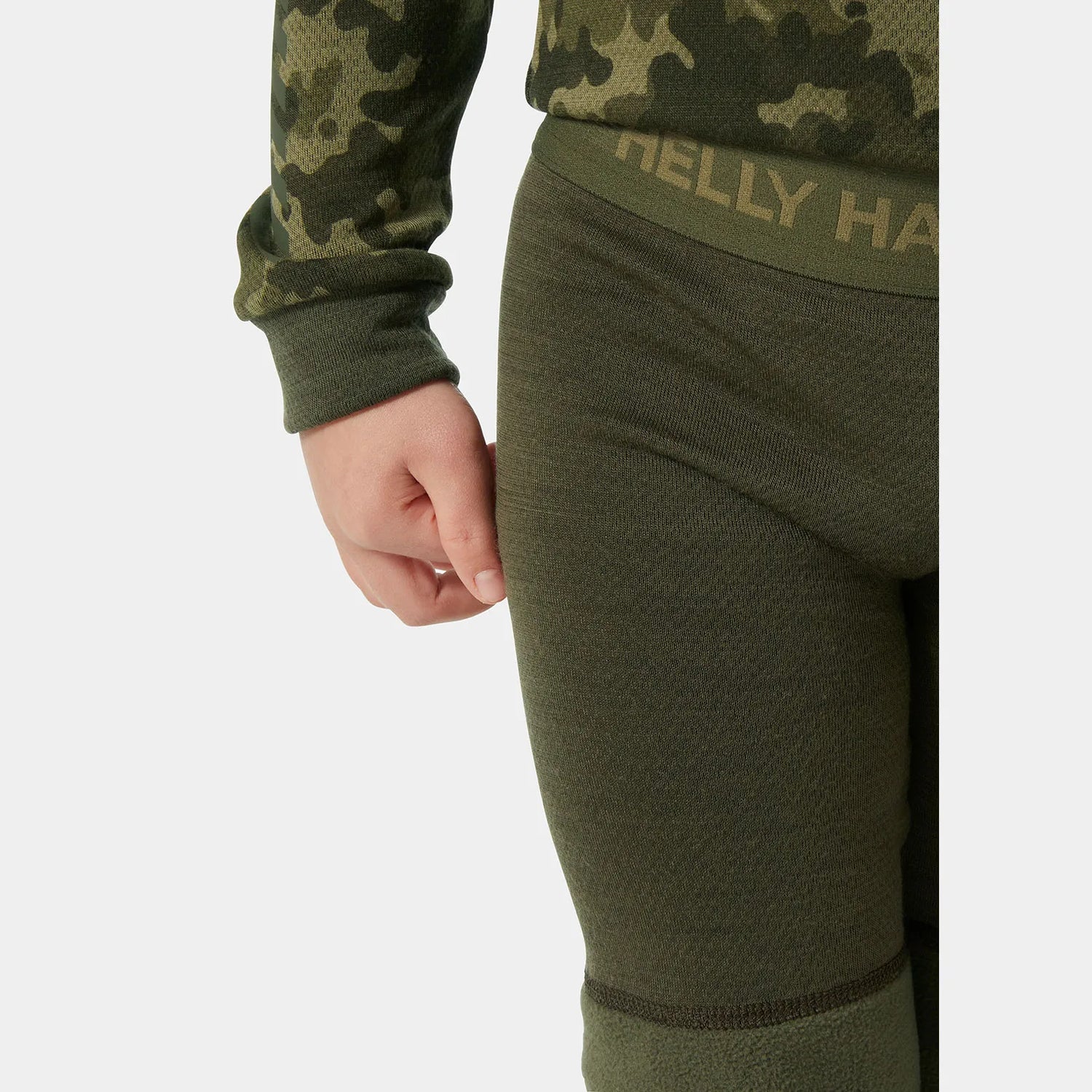 Helly Hansen Kids' Graphic LIFA® Merino Wool Base Layer Set Skiundertøj Børn - Utility Green -