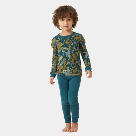 Helly Hansen Kids' Graphic LIFA® Merino Wool Base Layer Set Skiundertøj Børn - Dark Creek -