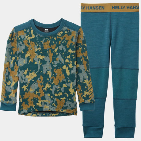 Helly Hansen Kids' Graphic LIFA® Merino Wool Base Layer Set Skiundertøj Børn - Dark Creek - Dark Creek