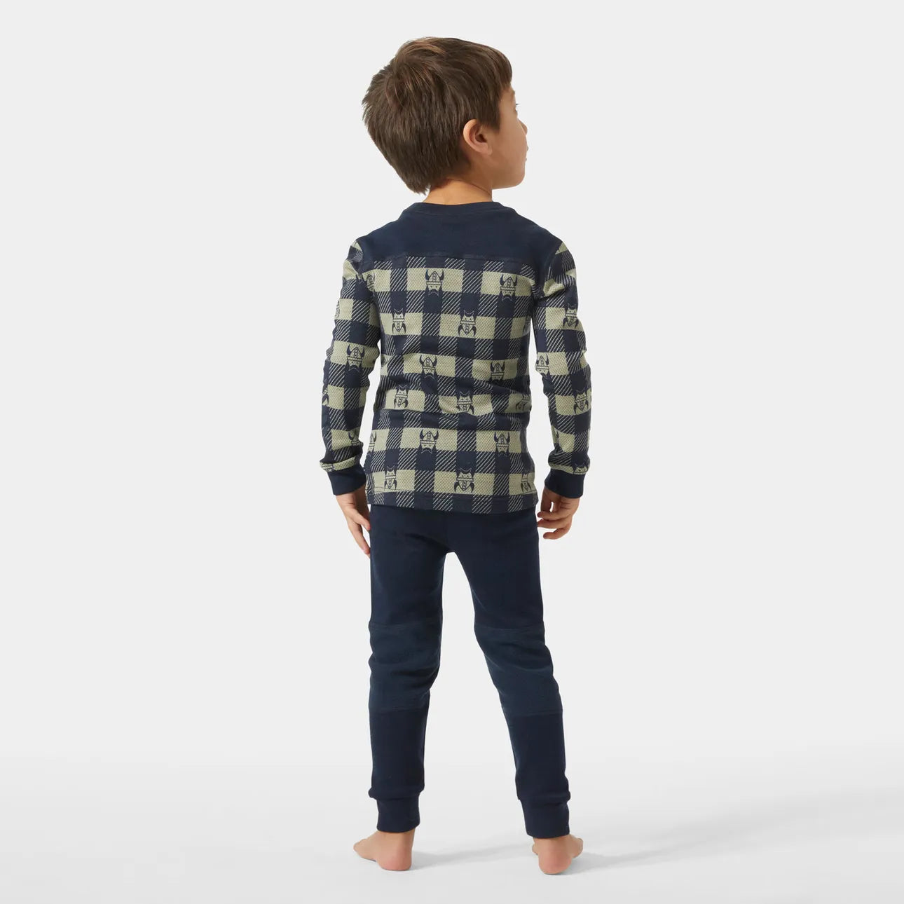 Helly Hansen Kids' Graphic LIFA® Merino Wool Base Layer Set Skiundertøj Børn - Navy AOP -
