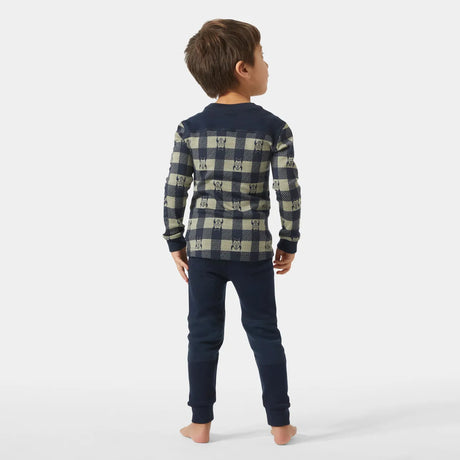 Helly Hansen Kids' Graphic LIFA® Merino Wool Base Layer Set Skiundertøj Børn - Navy AOP -