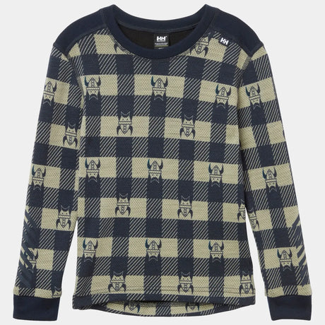 Helly Hansen Kids' Graphic LIFA® Merino Wool Base Layer Set Skiundertøj Børn - Navy AOP -