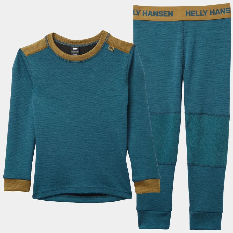 Helly Hansen Kids' LIFA® Merino Wool Base Layer Set Skiundertøj Børn - Dark Creek - Dark Creek