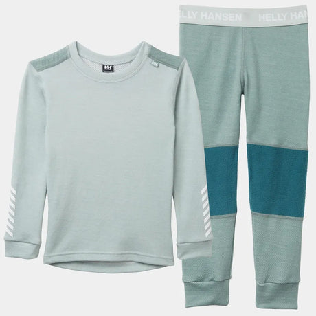 Helly Hansen Kids' LIFA® Merino Wool Base Layer Set Skiundertøj Børn - Green Mist - Green Mist