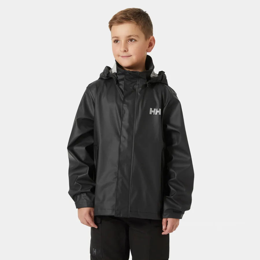 Helly Hansen Juniors' Moss Rain Jacket Regnjakke Børn - Black