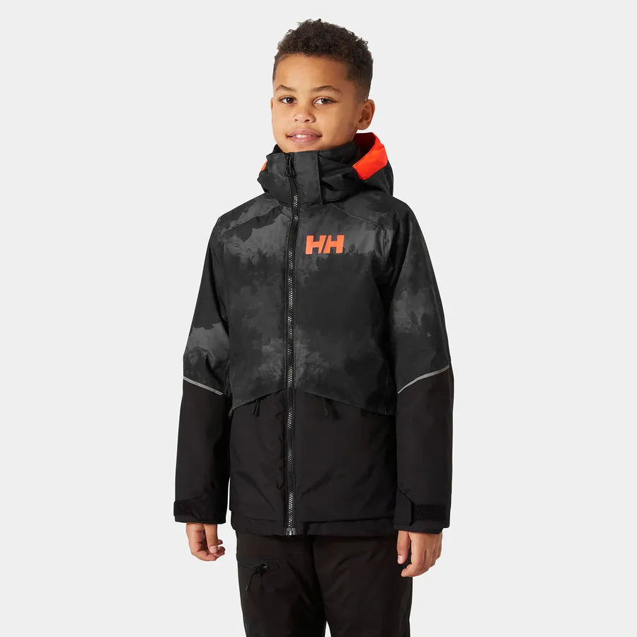 Helly Hansen Juniors’ Stellar Ski Jacket Skijakke Børn - Black AOP - Black AOP