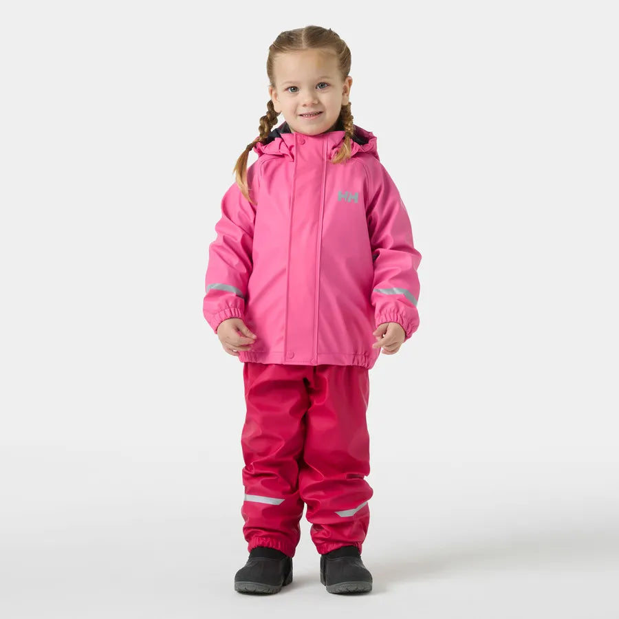 Helly Hansen Kids’ Bergen Fleece-Lined Rain Set 2.0 Regnsæt Børn - Cranberry