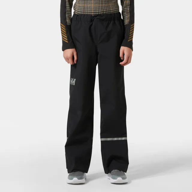 Helly Hansen Juniors' Shelter HELLY TECH® Regnbukser Børn - Black - - 41838_990-1-onbody1