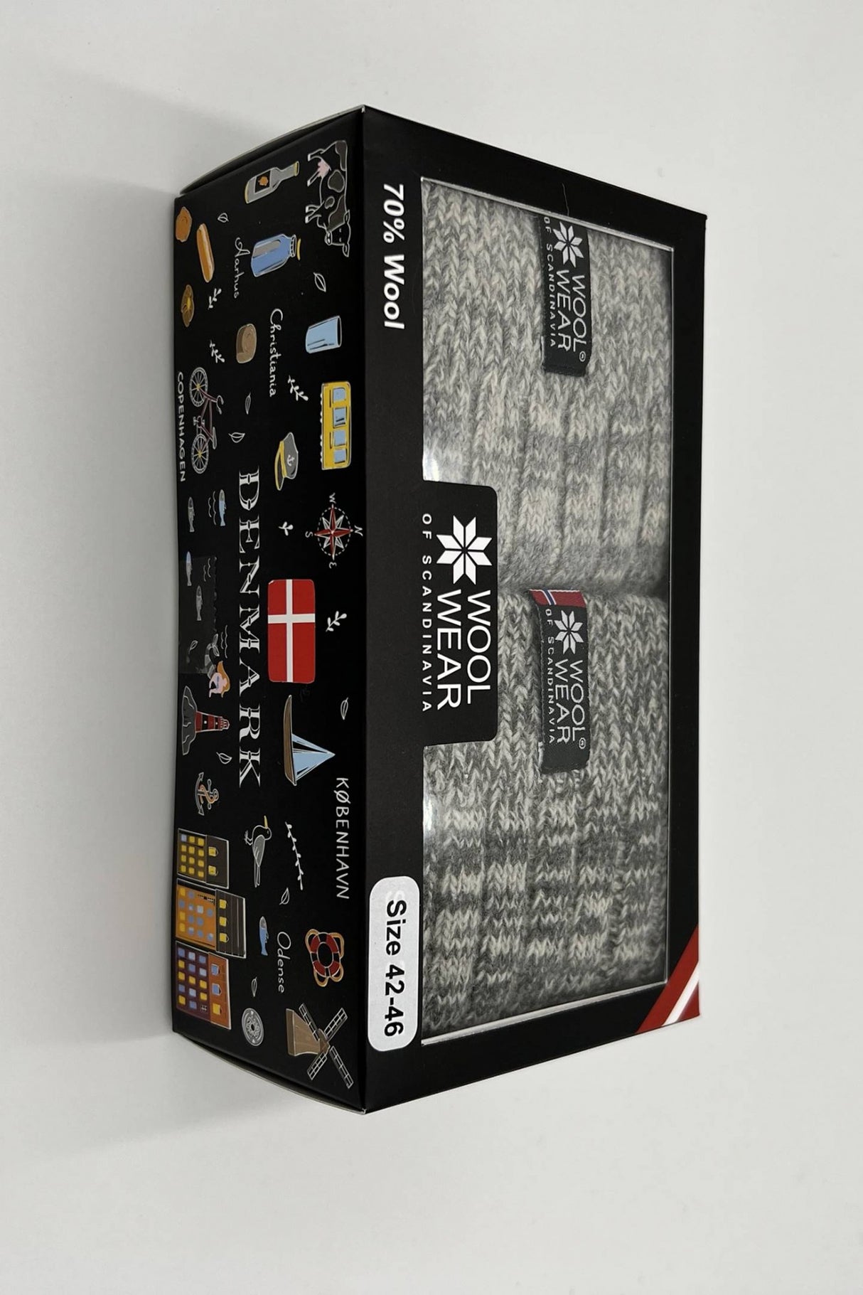 Woolwear ragsokker i gaveæske Herre 2-pak - Grå/koks+grå/råhvid