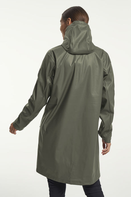 Tenson Apelviken PU Regnjakke Dame - Olive -