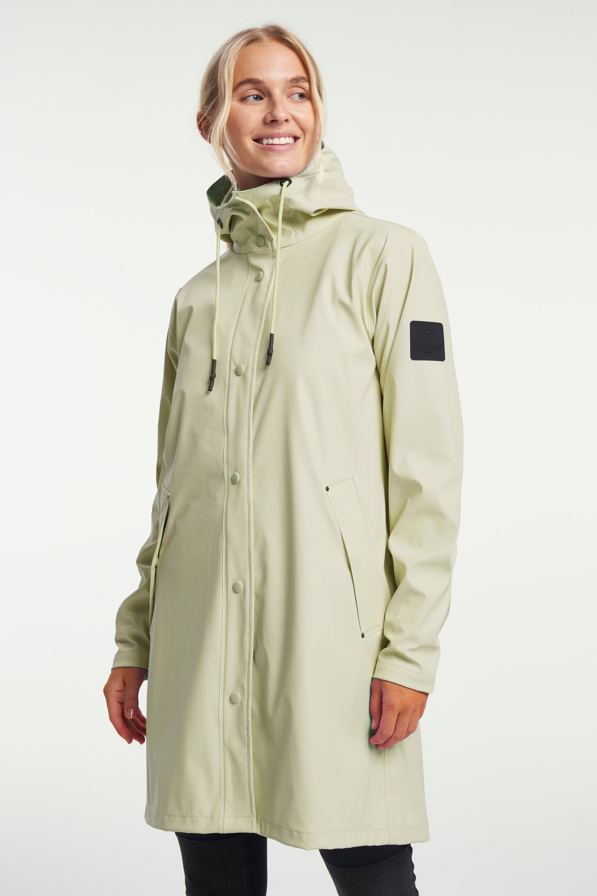 Tenson Apelviken PU Regnjakke Dame - Sand - Grey Green
