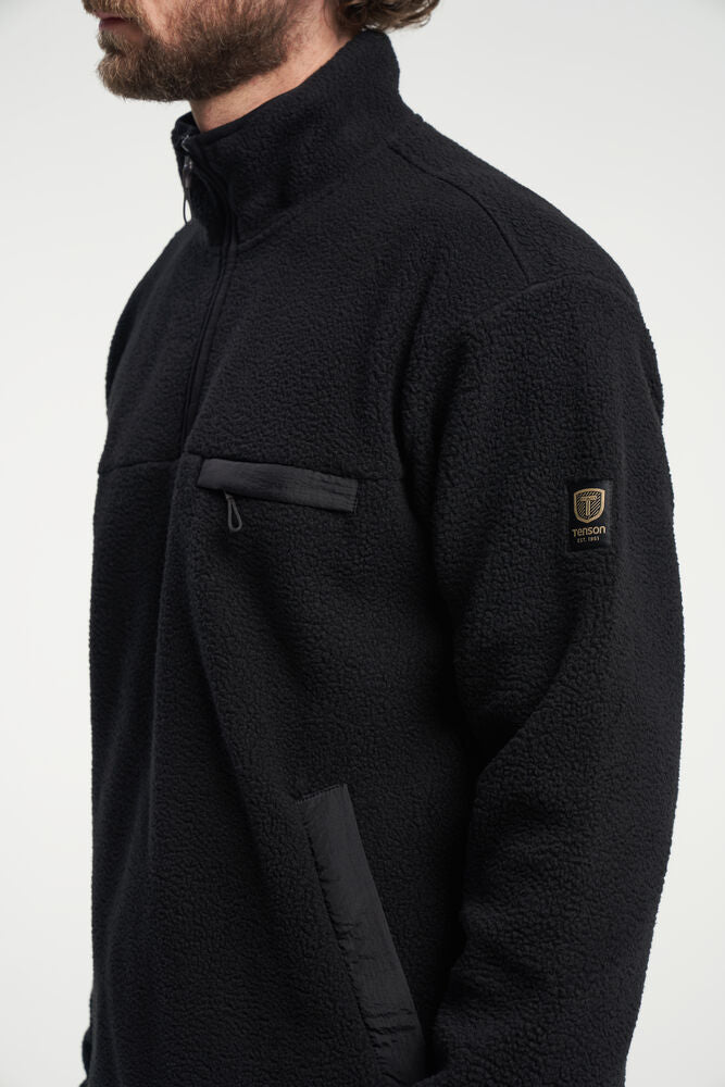 Tenson Yoke Half Zip Fleecejakke Herre - Black -