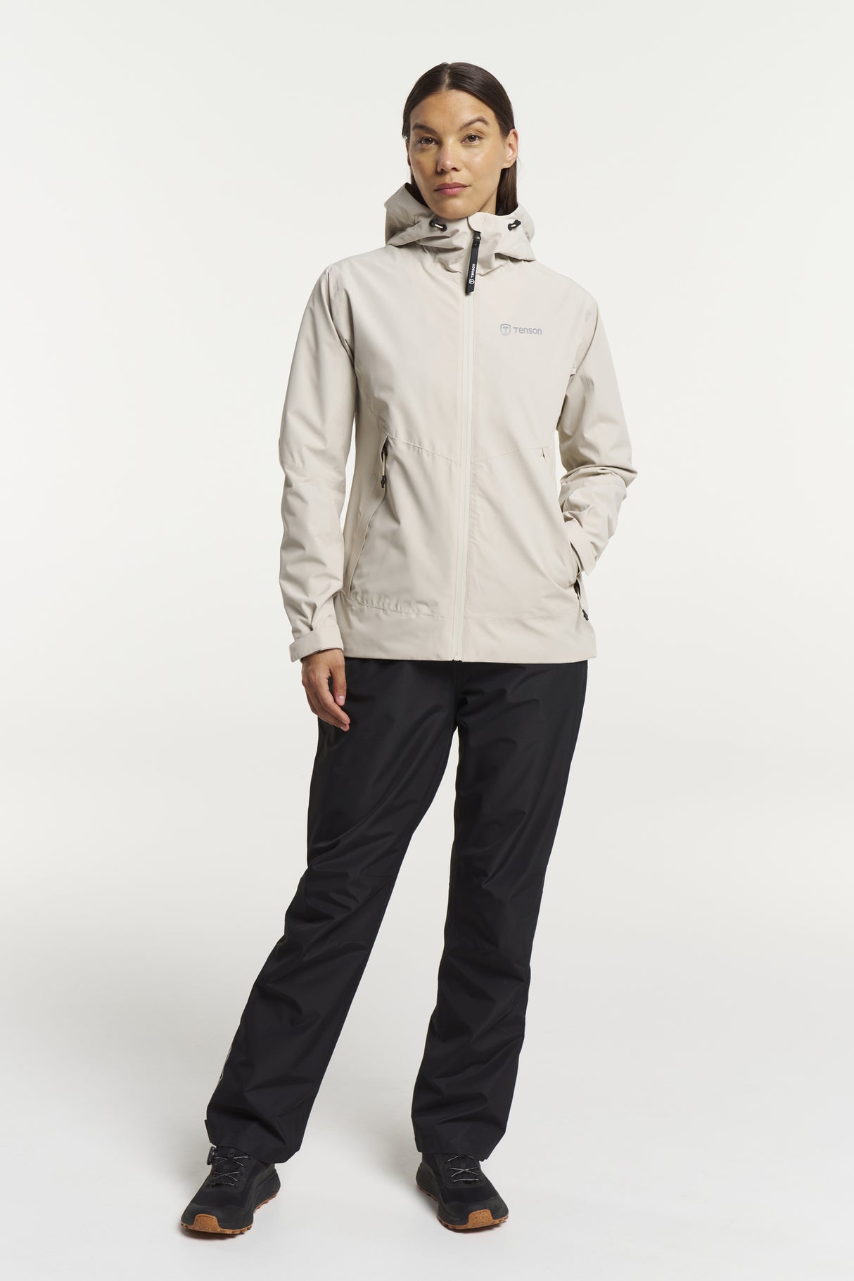 Tenson Winga Rain Jacket Women Regnjakke Dame - Sand -