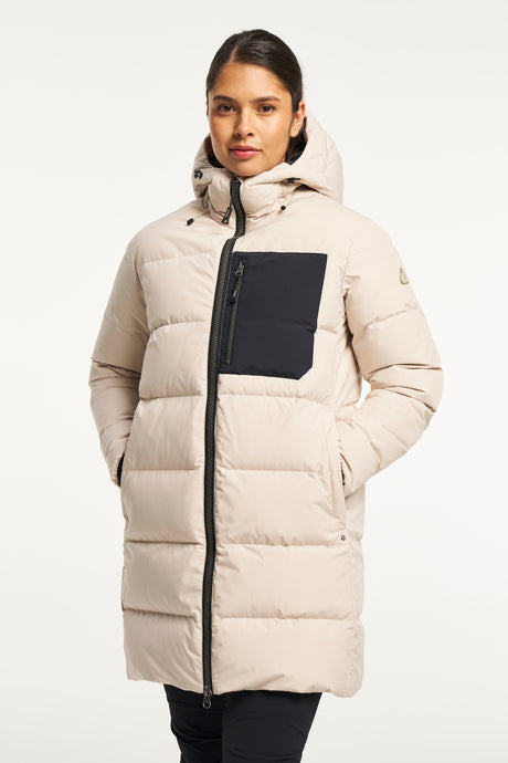 Tenson Dundas Down Parka Women Dunfrakke Dame - Light Beige - Light Beige