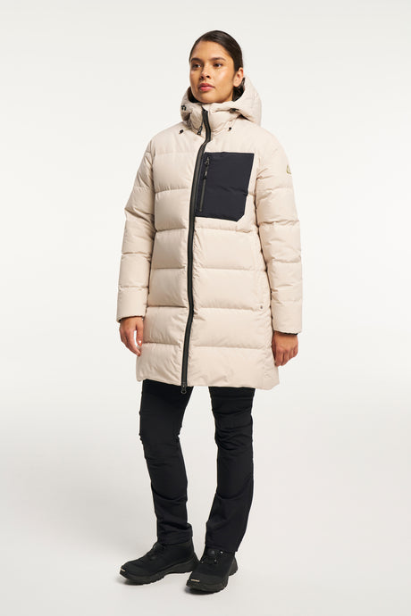 Tenson Dundas Down Parka Women Dunfrakke Dame - Light Beige -