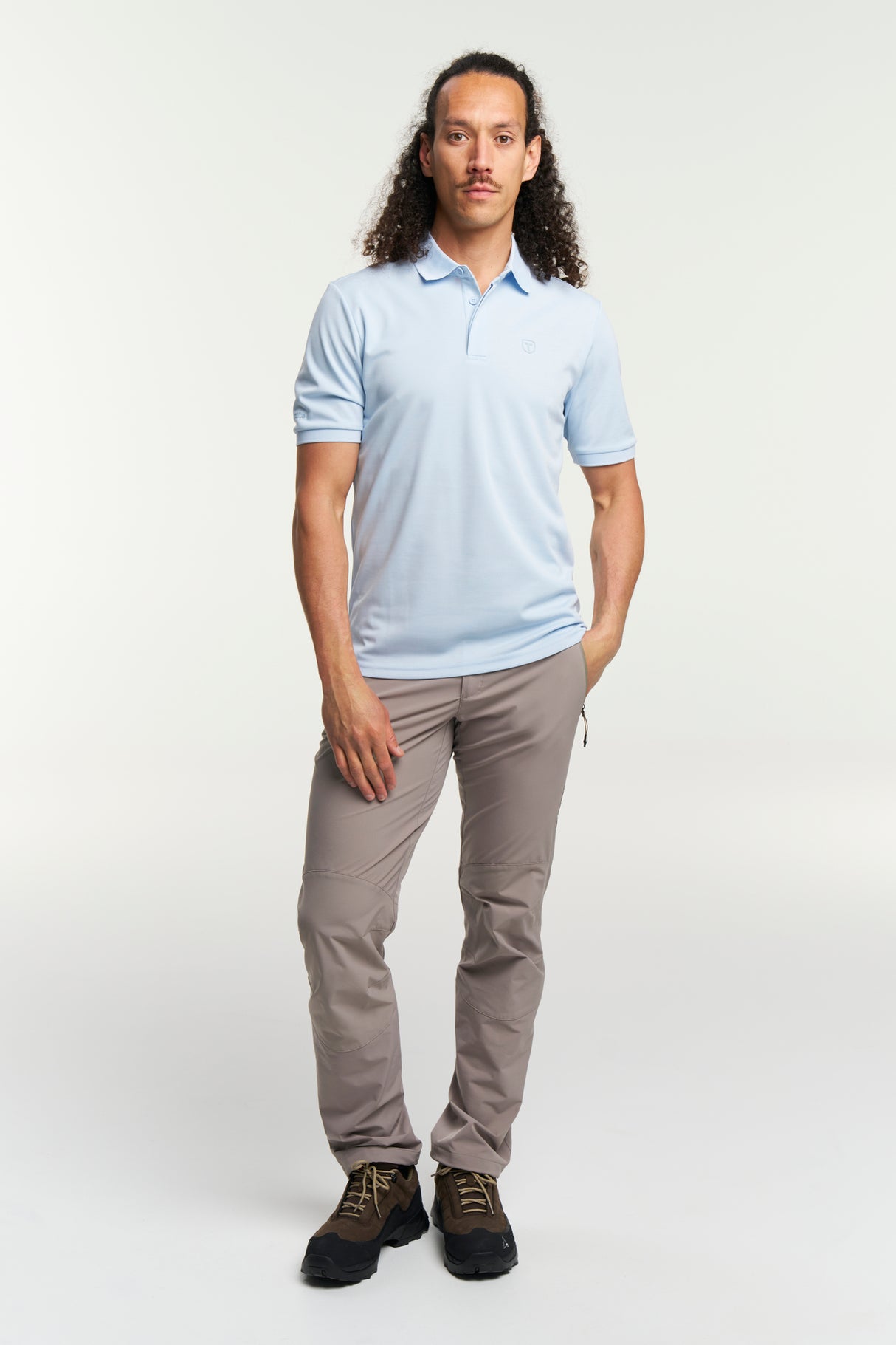 Tenson TXlite Melange Polo Men - Light Blue -