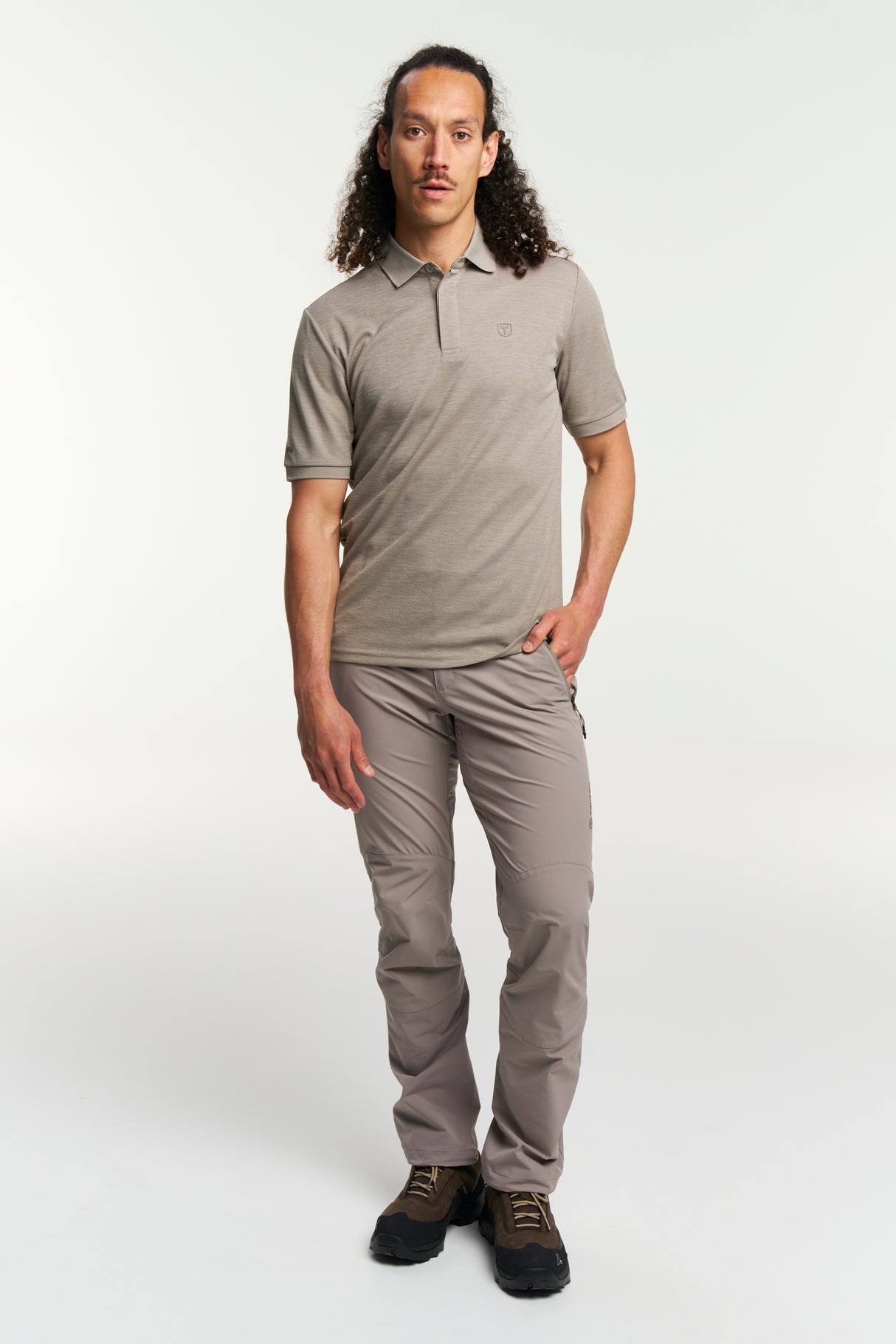 Tenson TXlite Melange Polo Men - Taupe -