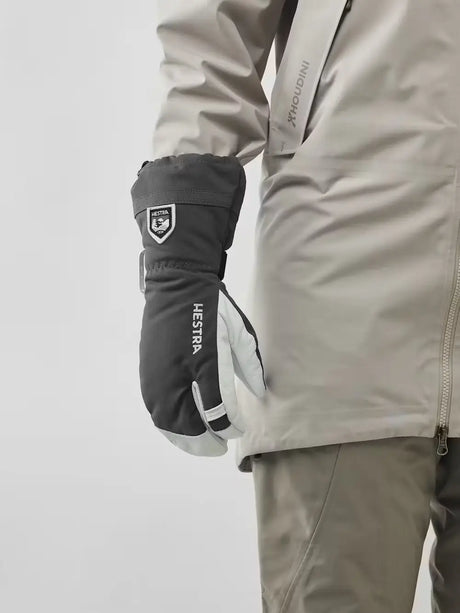 Hestra Army Leather Heli Ski 3-finger Skihandsker Dame / Herre - Grey -