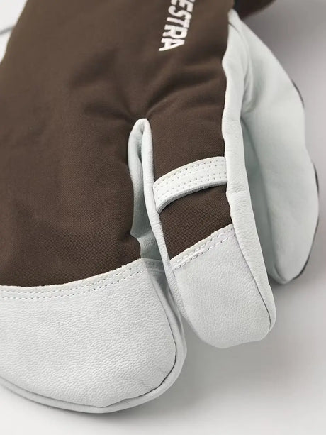 Hestra Army Leather Heli Ski 3-finger Skihandsker Dame / Herre - Espresso -