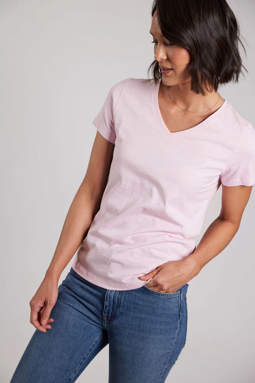 Sebago Classic Tee T-shirt Dame - Soft Pink - Soft Pink